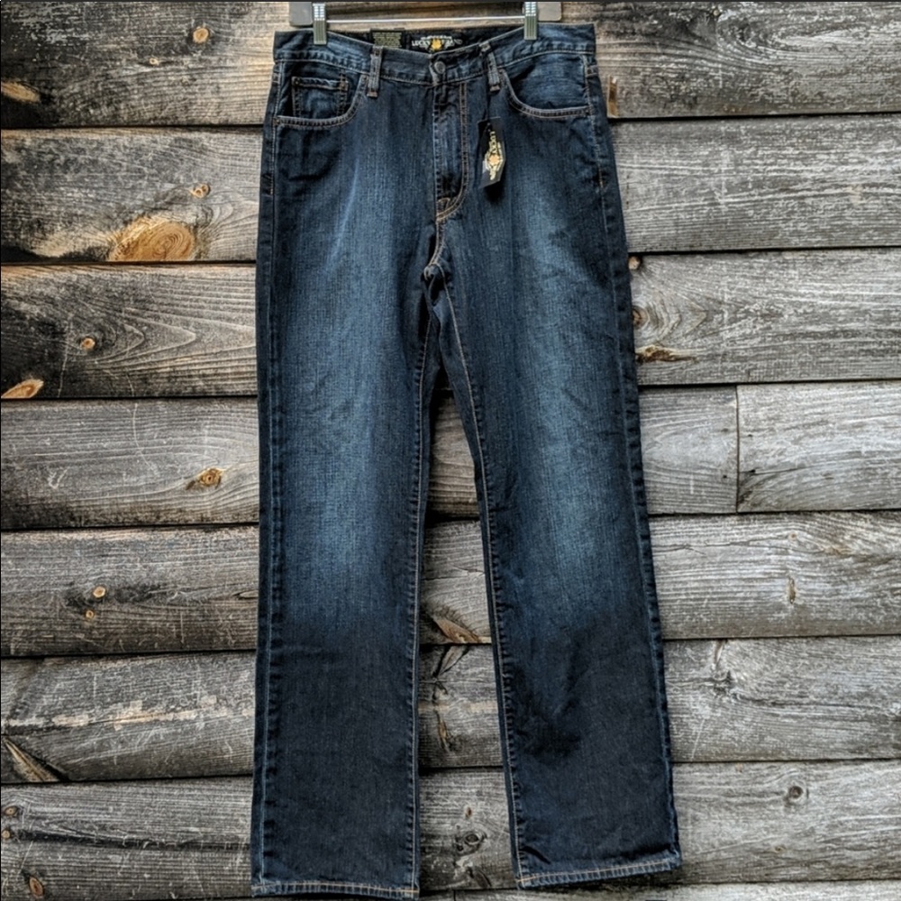 NWT Lucky Brand 181 Jean Relaxed Straight DarkWash